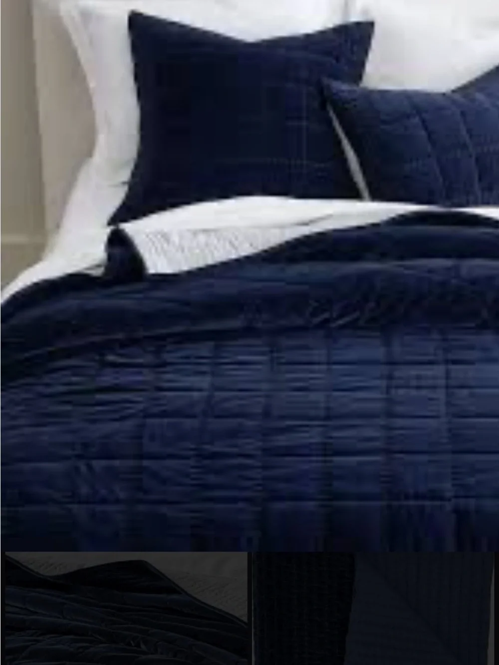 Pottery Barn Blue Velvet Euro Shams Set of 2